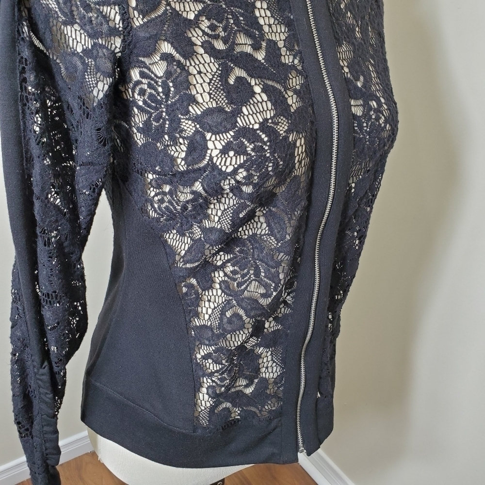 Cleo Zip-Up See Through Lace Jacket Size Small - Picture 3 of 10